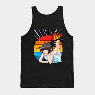 Anime girl with butterfly Tank Top